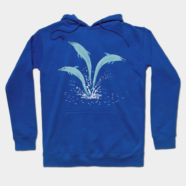 Jumping Dolphins Hoodie by Sophie Corrigan